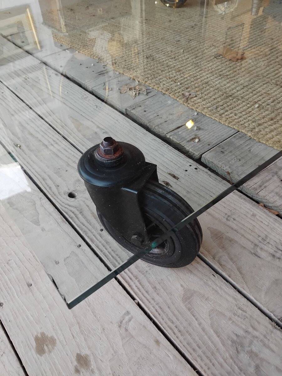 Coffee table - Table with wheels - Gae Aulenti - Fontana Arte - c. 1980