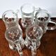 Set of 5 liquor glasses, shooter glass, molded pressed, choppe shape,