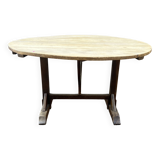 harvest table, stripped top and natural wood