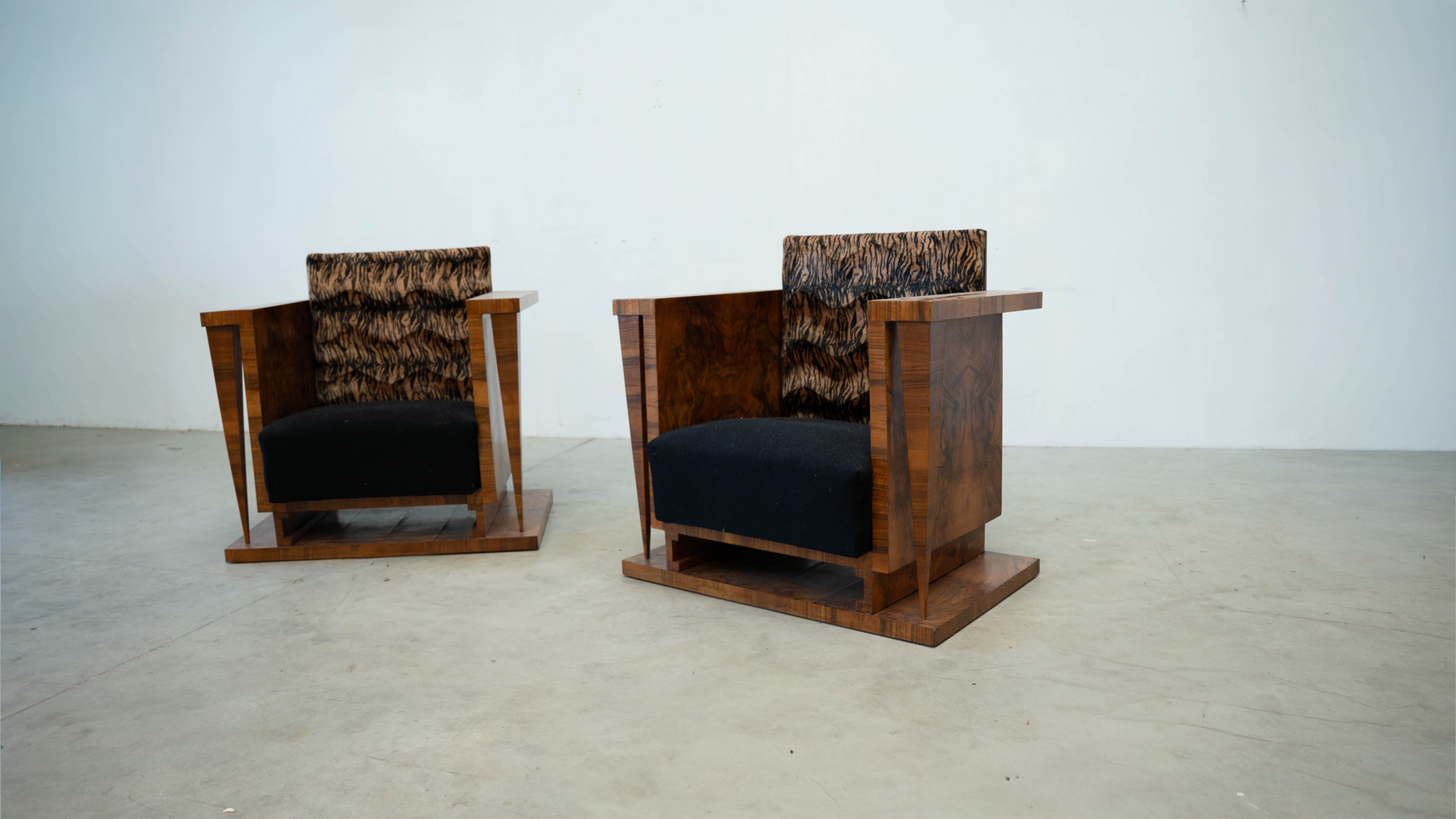 Set of two Art Deco lounge chairs