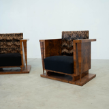 Set of two Art Deco lounge chairs