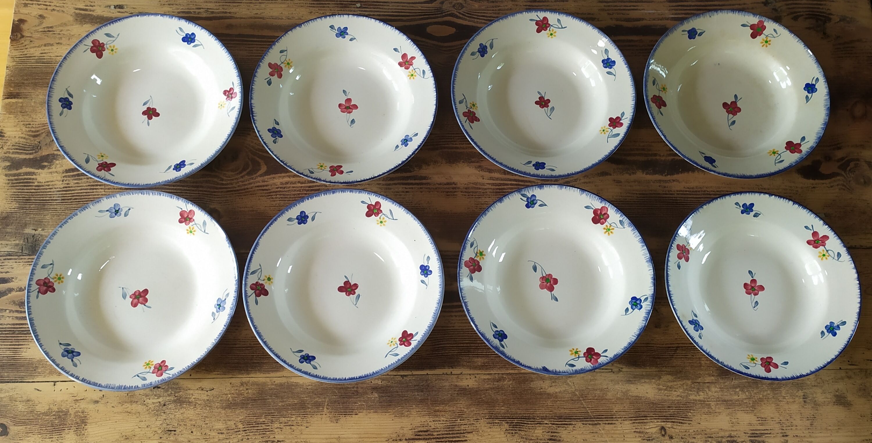 8 hollow plates Digoin Sarreguemines model Mary Lou