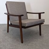 Scandinavian style armchair in teak, Eastern Europe around 1950.