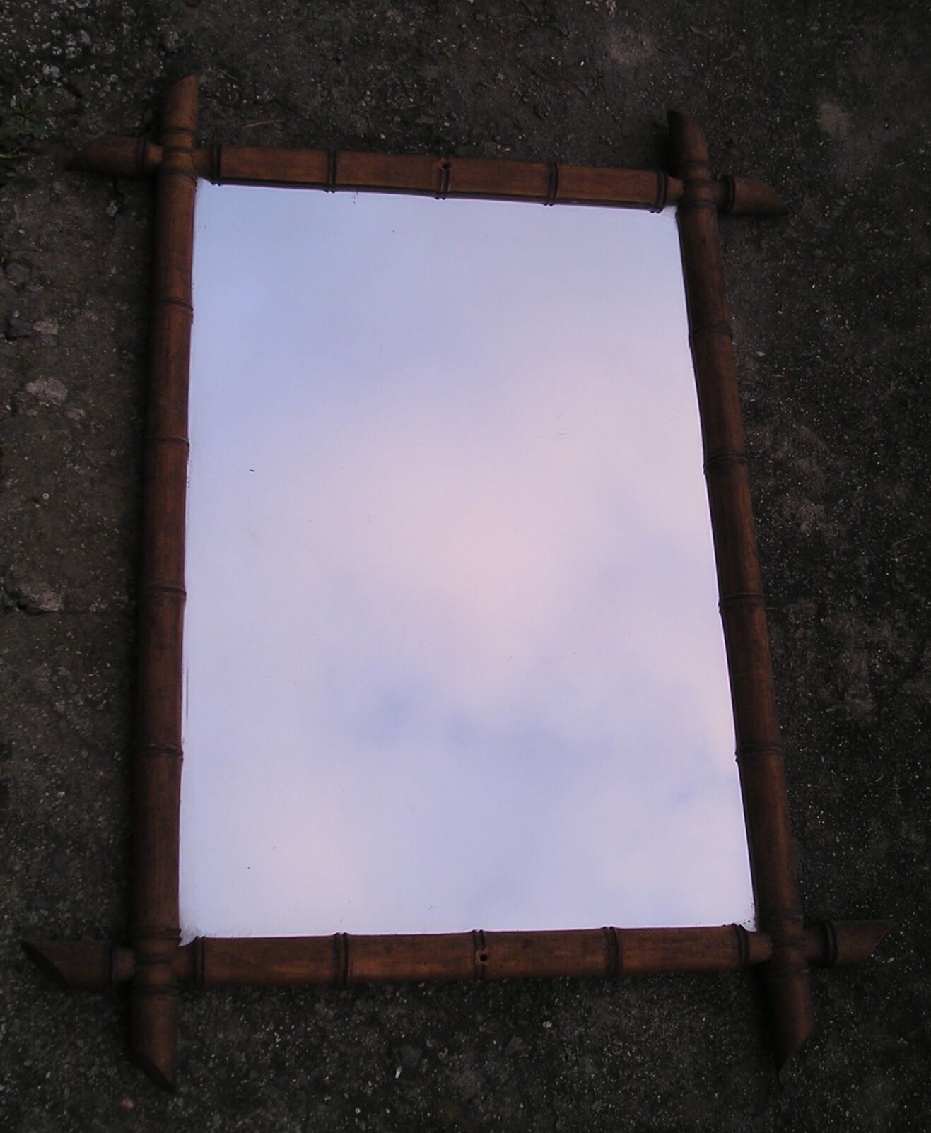 Bamboo mirror early XXth 86x65cm