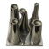 Asymmetrical multitube vase on a base, in silvered ceramic, 1970.