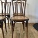 Set of 4 bistro chairs in curved wood of beech Luterma 30s