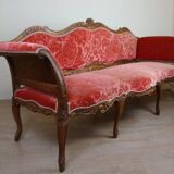 Provencal Bench in Carved Walnut in Louis XV Style, Late 19th Century