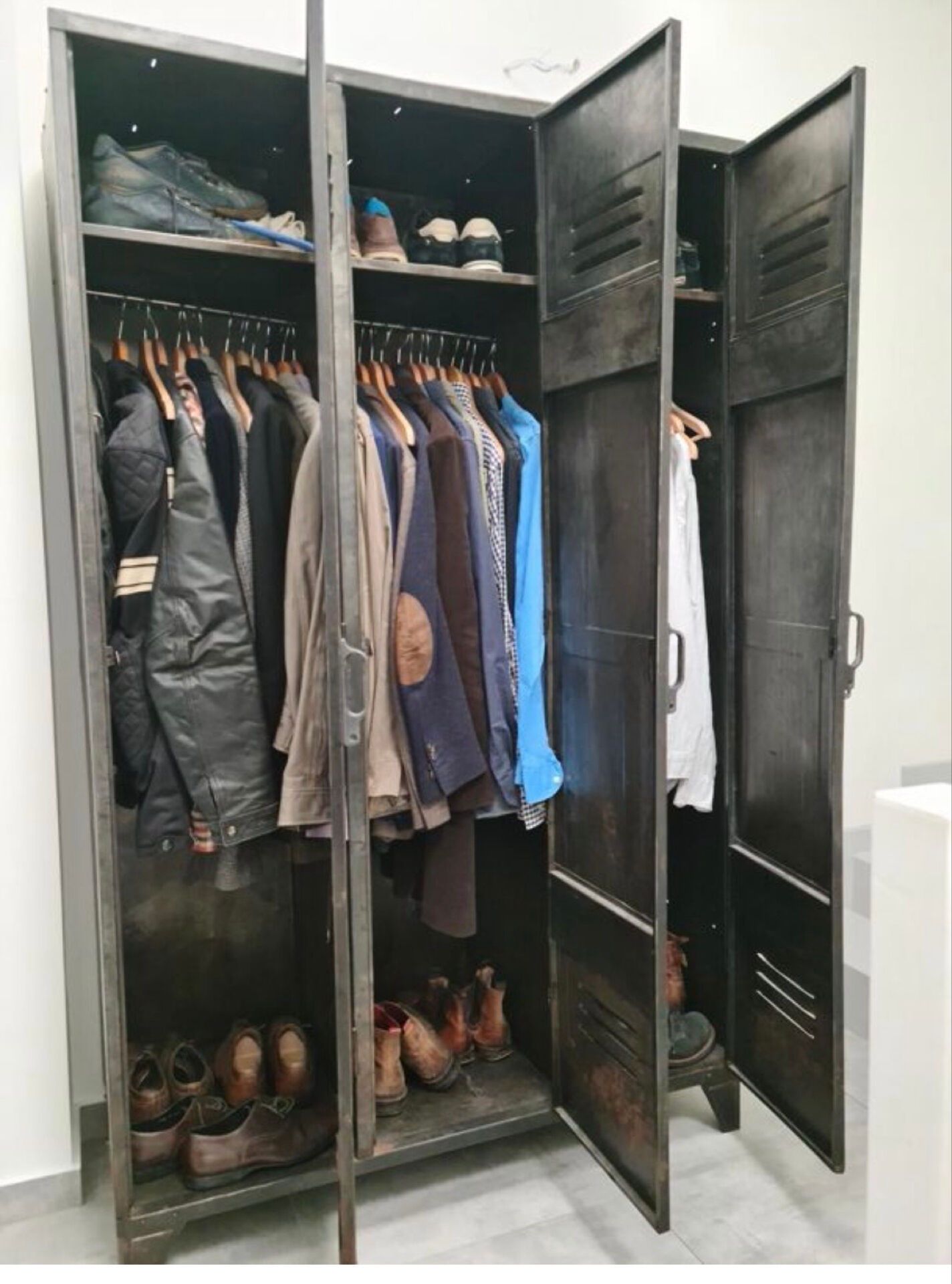 Metal wardrobe locker steel industrial 1950