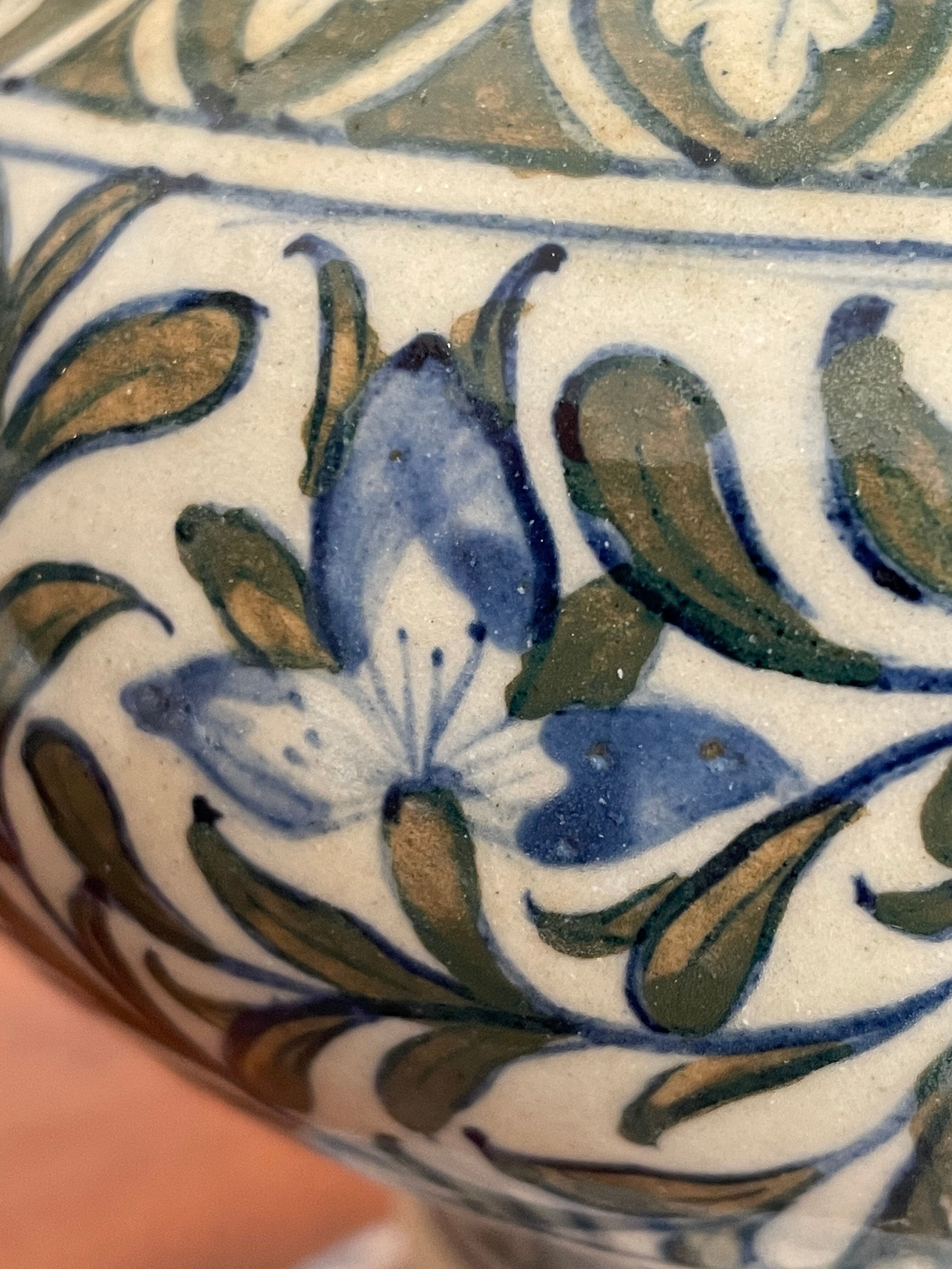 Old Hand-painted ceramic lamp