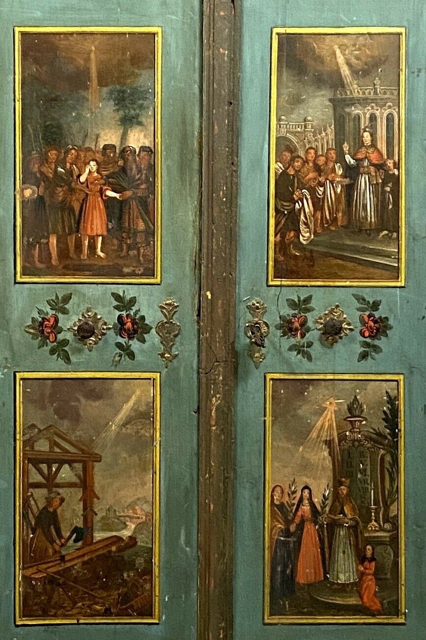 17th century Alsatian wardrobe fully decorated