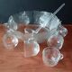 Punch service, salad bowl, 8 vintage glass bowls, Primavera Italy