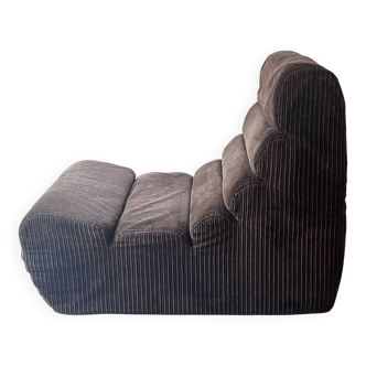 brown corduroy armchair, 1970s design