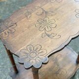 1930s Art Deco solid wood side table with drawer