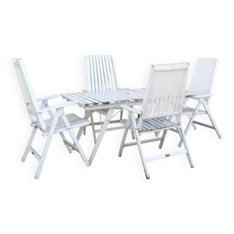 R. Gleizes garden set 1 table and 4 foldable armchairs 1970s