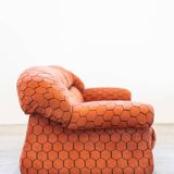 Vintage living room, club style, composed of a 3-seater sofa and 2 armchairs, 1970s