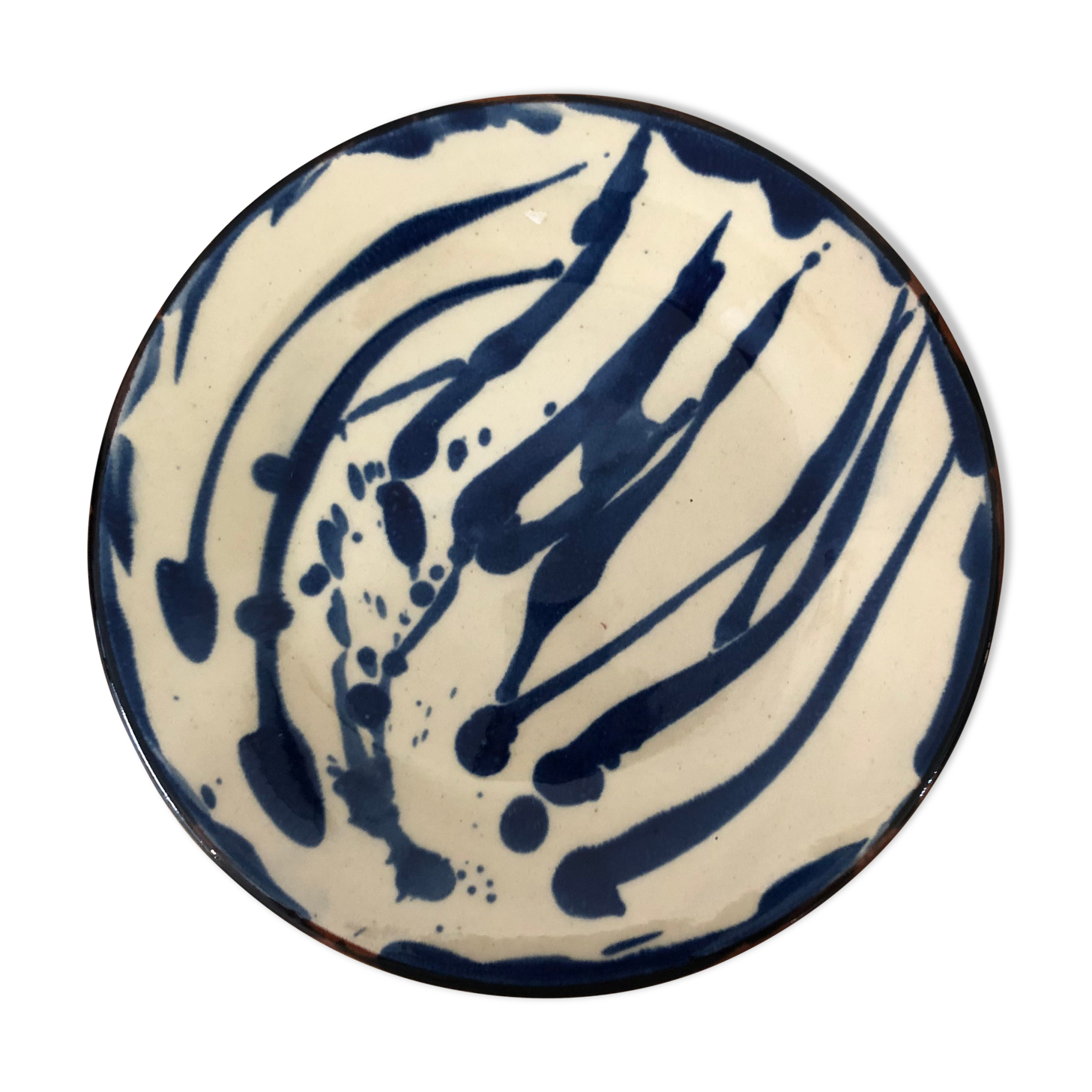 Desert plate in sandstone blue pattern