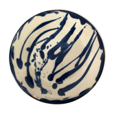 Assiette à désert en grès motif bleu
