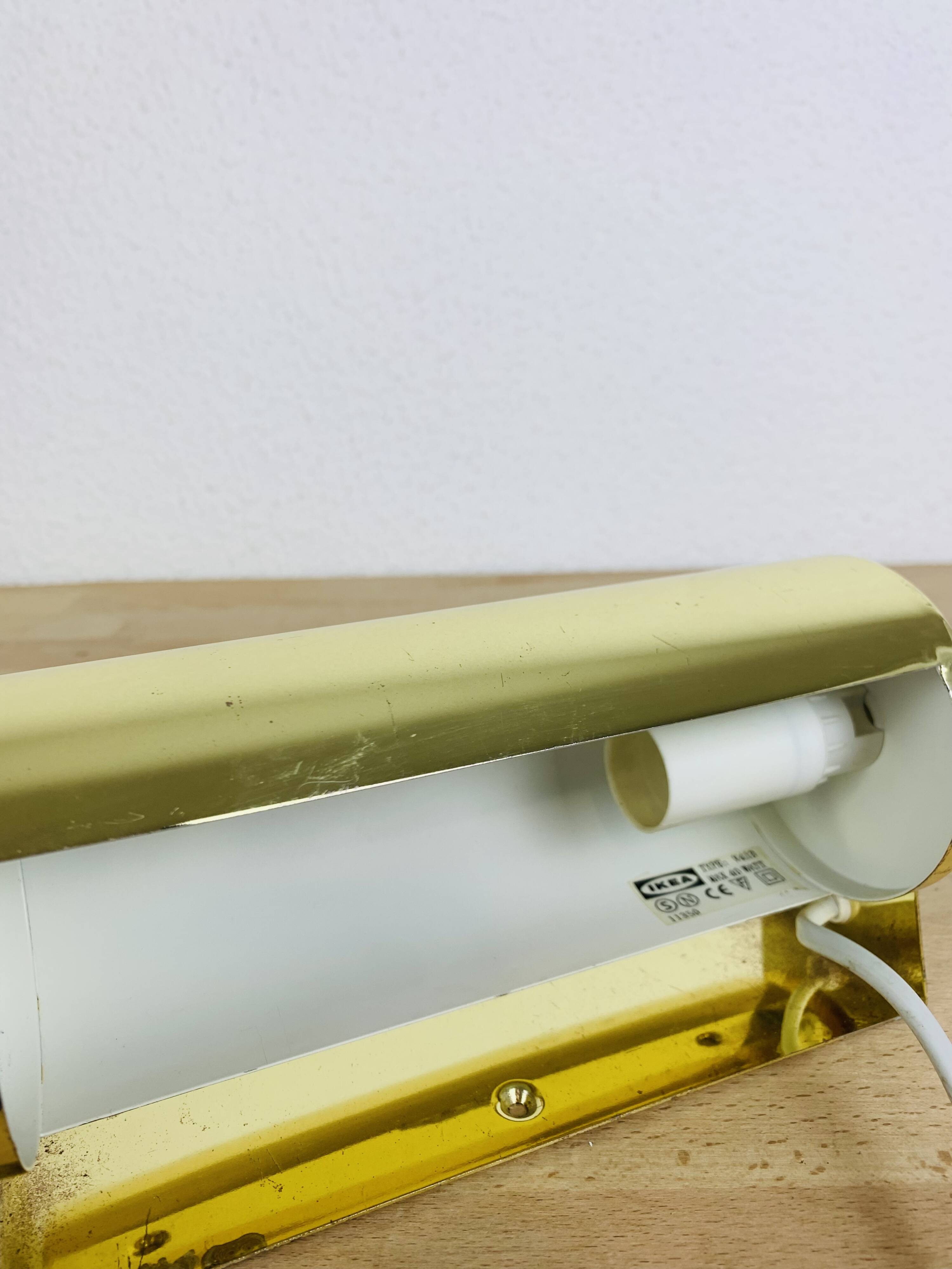 Ikea V413 vintage roller wall lamp, gold metal