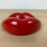 Empty pocket ashtray mouth ceramic red pop