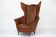 Mid-Century Italian Wingback Armchair in Leatherette, 1950s