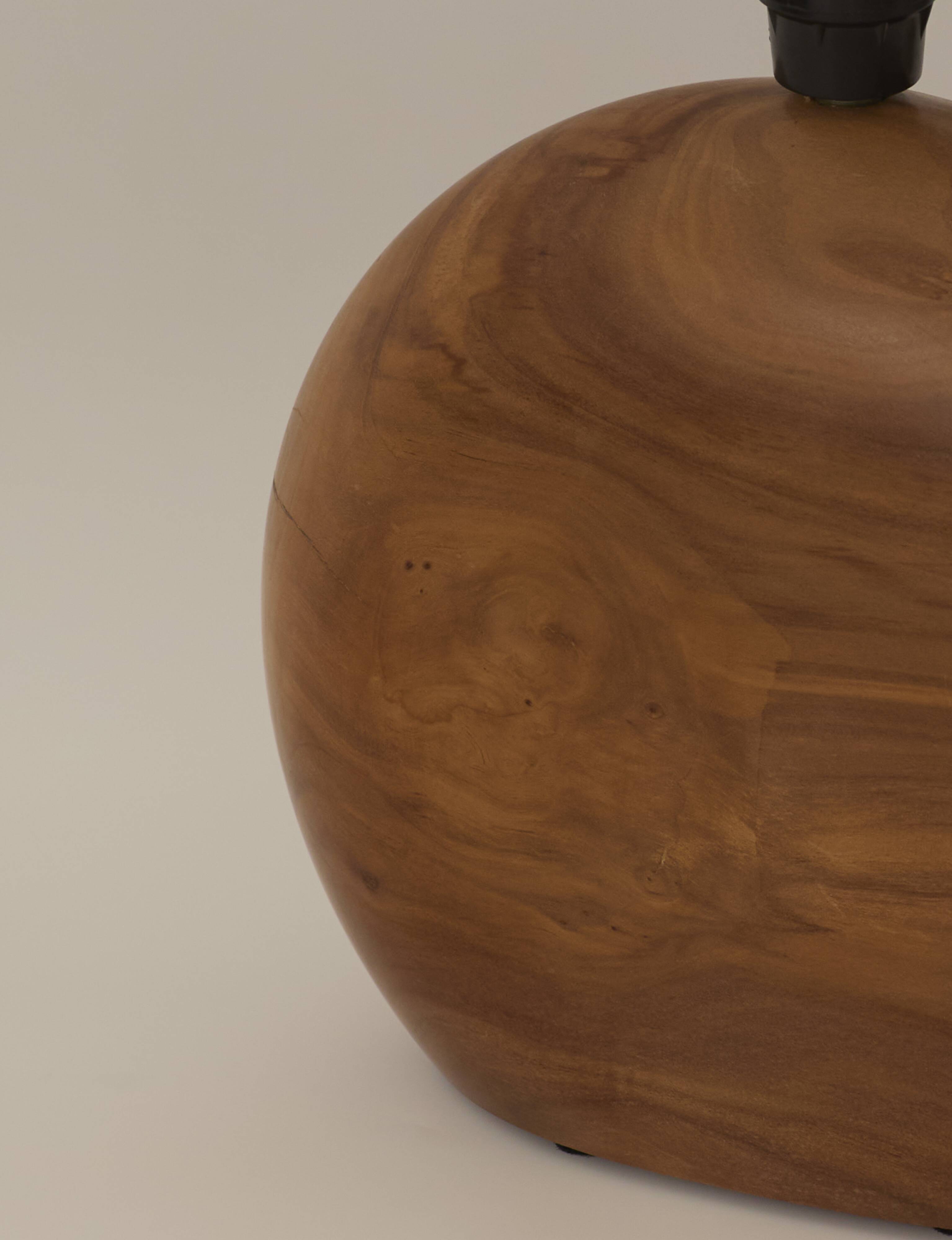 Vintage handmade solid wood lamp base (olive) Circa 1970
