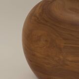 Vintage handmade solid wood lamp base (olive) Circa 1970