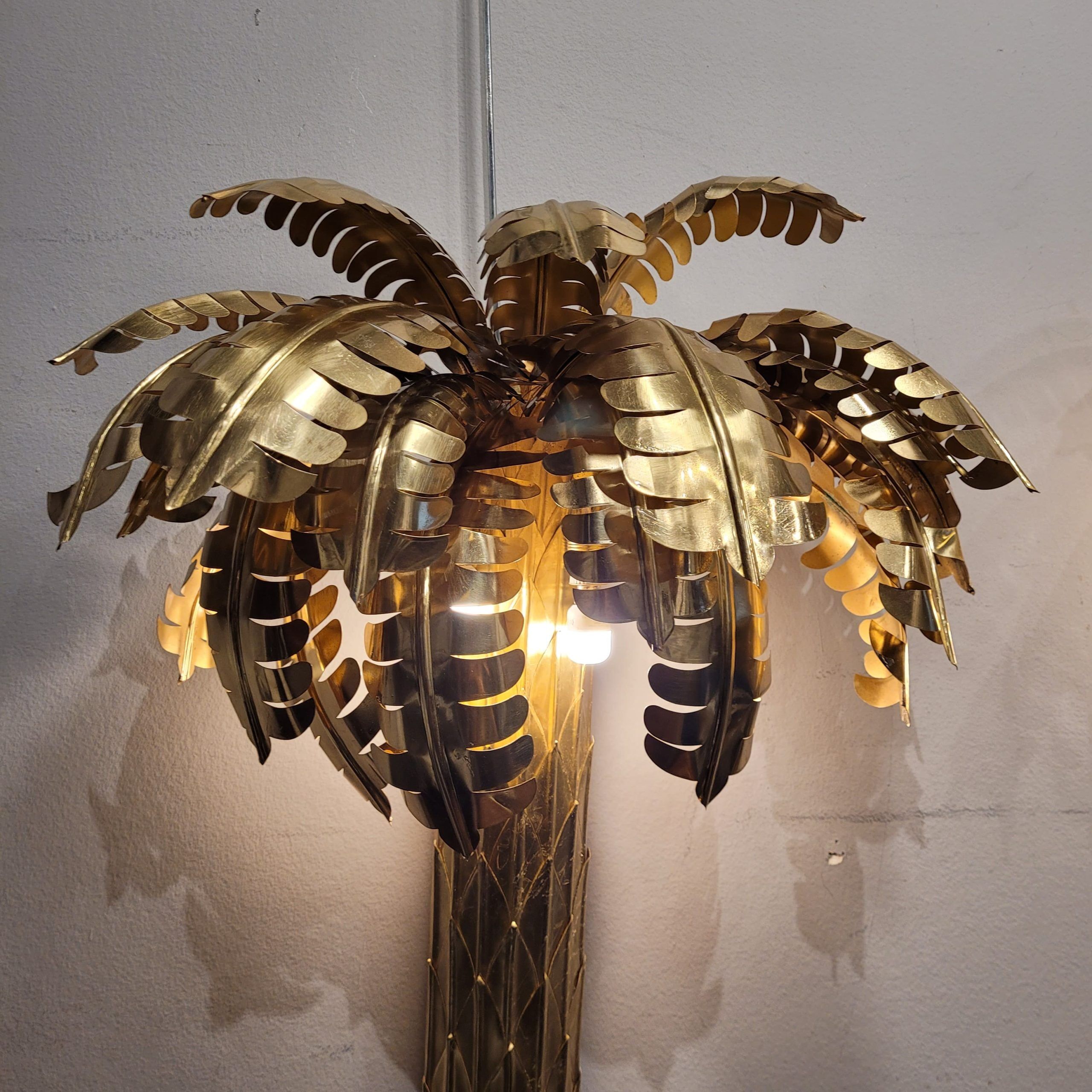 Paire de lampes "Palmiers", Christian Techoueyres pour Maison Jansen, laiton doré, années 70 – France