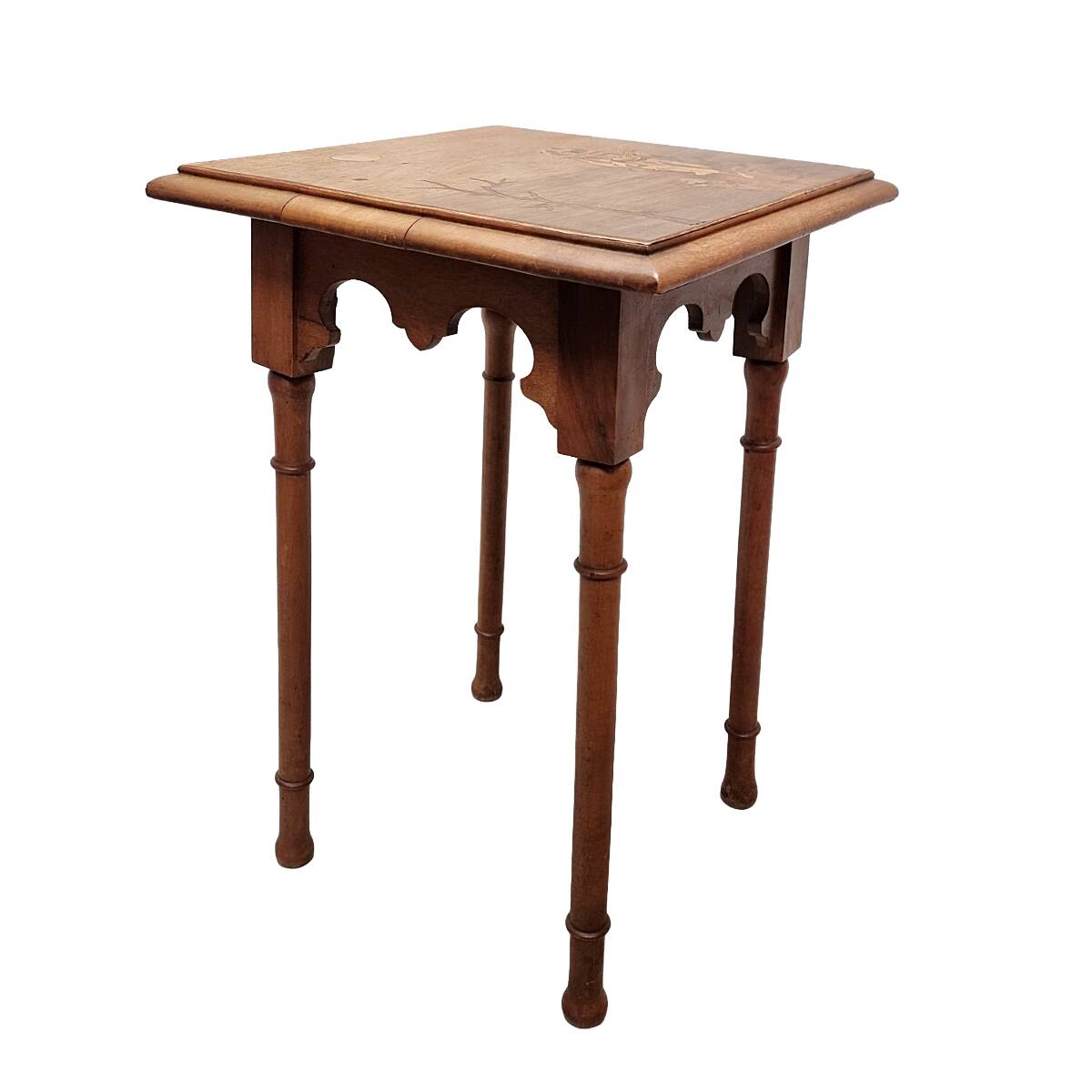 Antique French Side Table With Inlaid Top, from around 1900