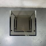 End table in chrome and smoked glass
