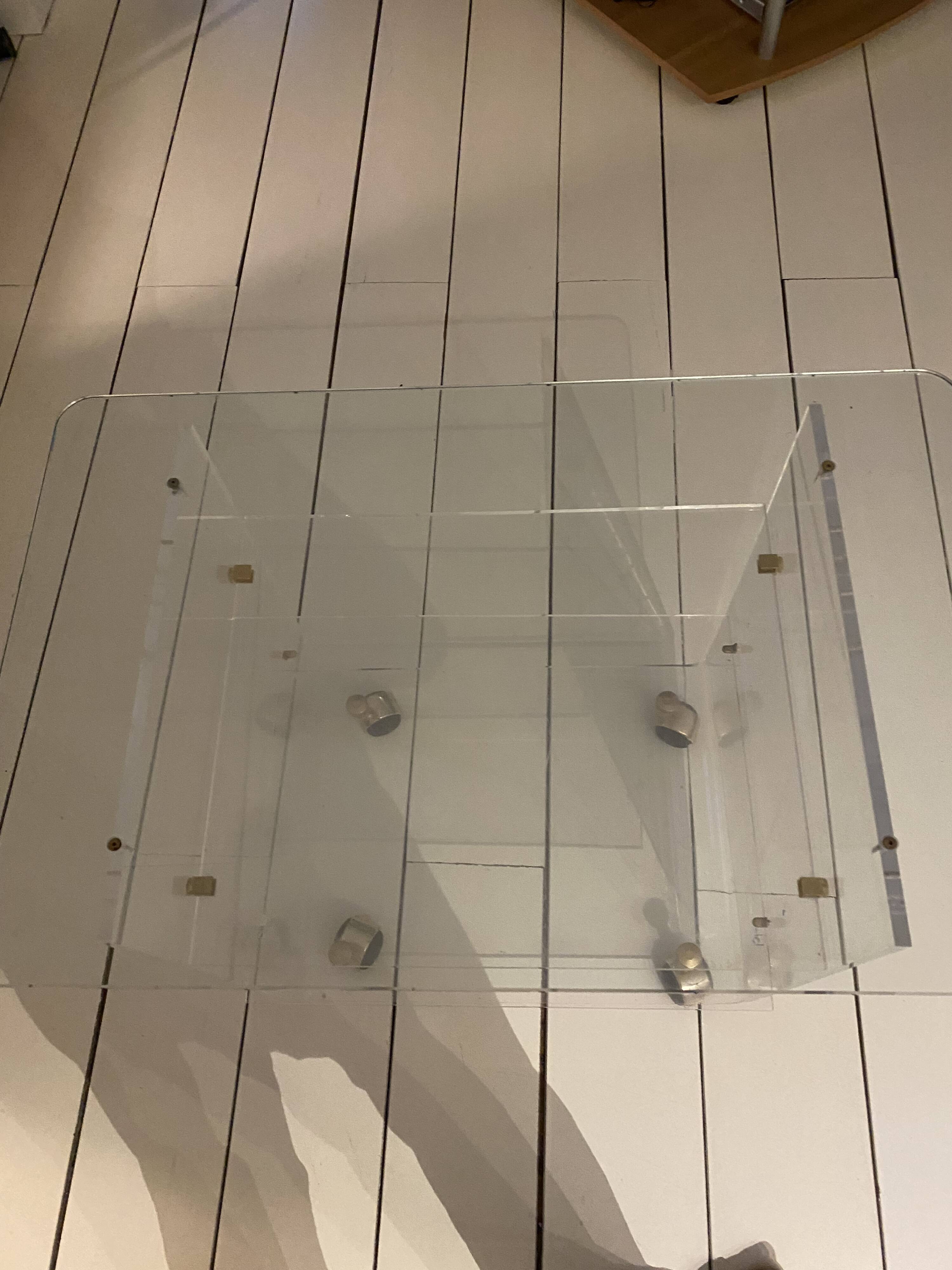 David Lange Plexiglas and Glass 4-Tier Vintage Serving Trolley