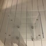 Table Roulante Desserte David Lange Plexiglas et Verre 4 Niveaux Vintage