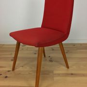 Chaise Steiner vintage années 60 rouge bois