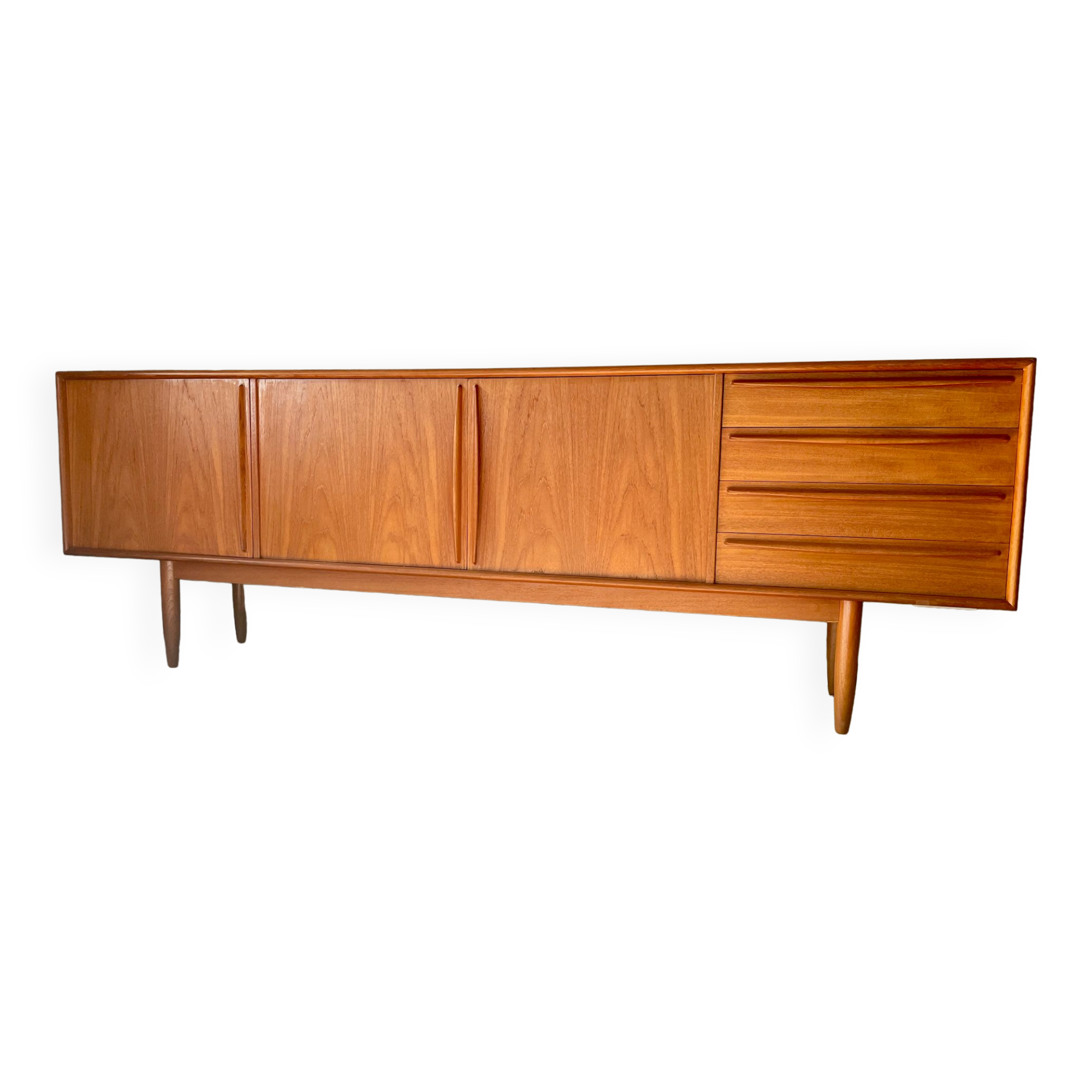 Vintage Scandinavian teak row by Bernhard Pedersen for Samcom, 1960s