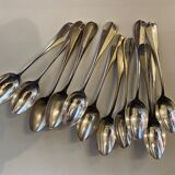 Set of 12 hollow spoons in silver metal uniplat model