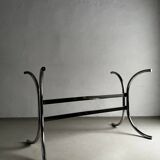 Chrome smoked glass dining table | Italy | 1970s