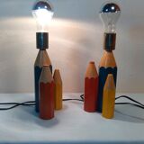 Pair of lamps pencil 70s