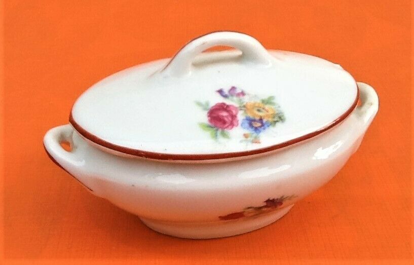 Old soup bowl porcelain foral decoration