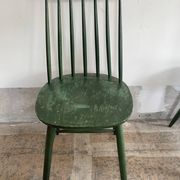 Cinq chaises Fanett vertes par Ilmari Tapiovaara pour Edsby-ken