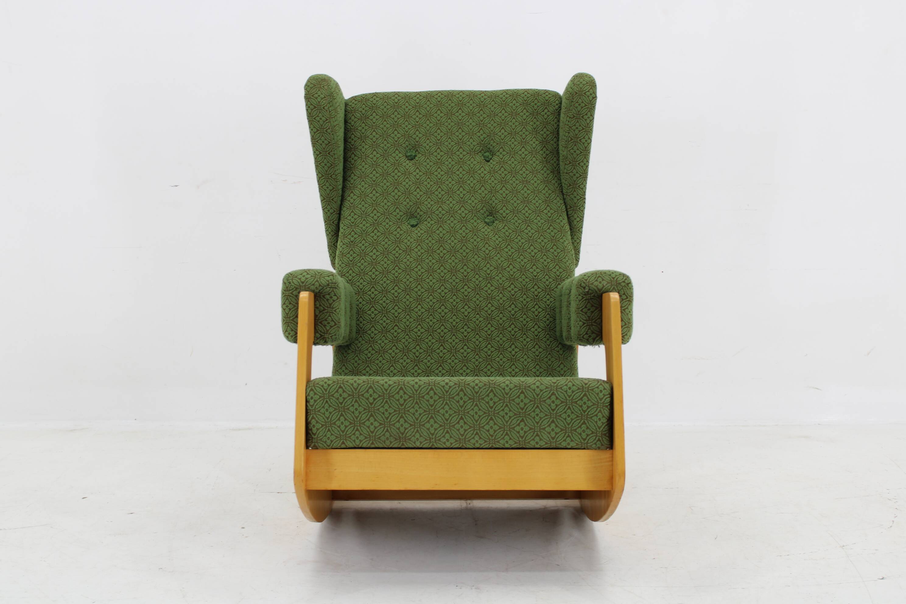 1970s Large Rare Brutalist Rocking Chair, Czechoslovakia