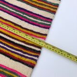XL Handmade Striped Vintage North African Berber Antique Carpet - Area Rug 272x180