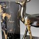 Pair of deer bookends in black marble and gold metal – Art Deco style