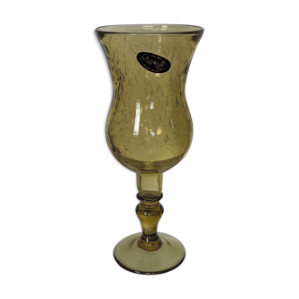 Vase coupe vintage en verre bullé la rochère