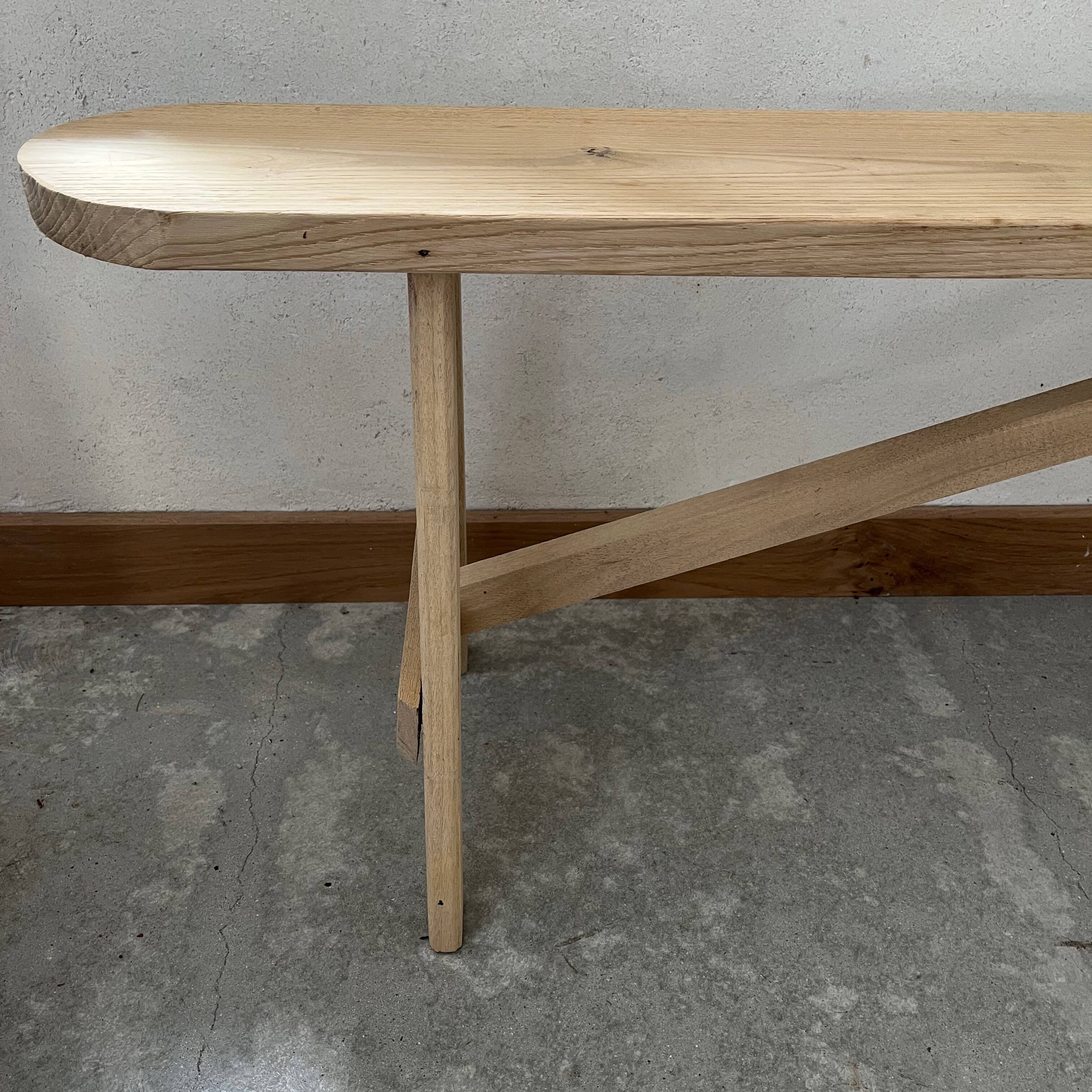 Raw wood bench