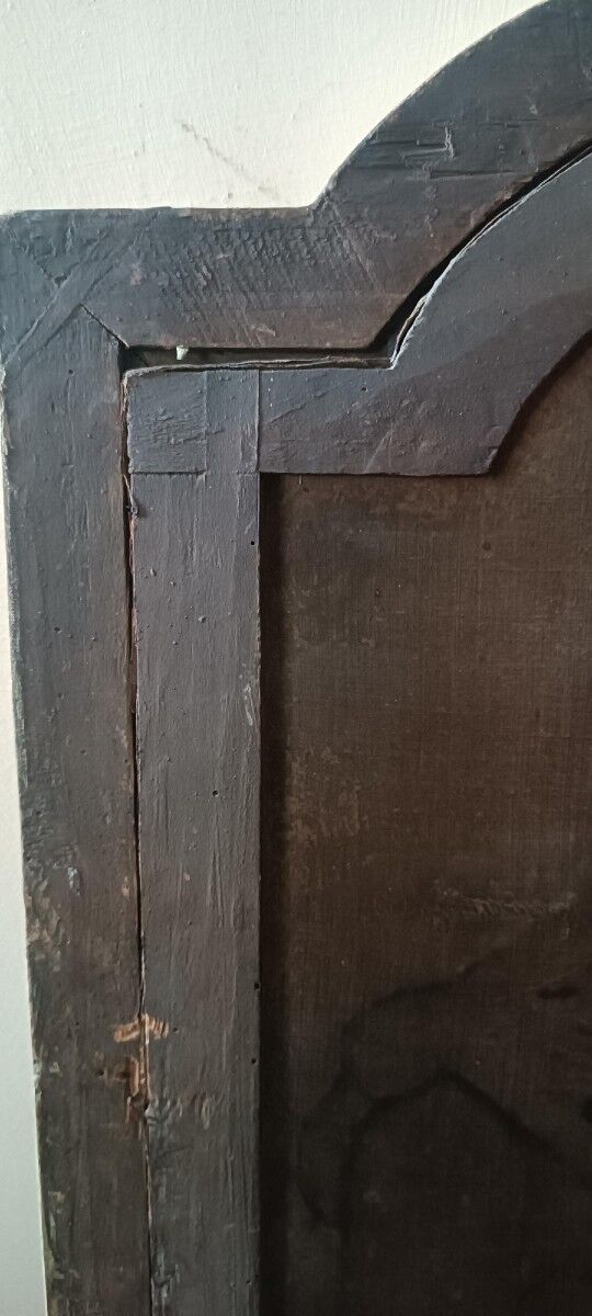 Old oil painting on canvas "Virgin Mary with Child"