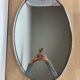 Oval mirror strapping chrome 70s - 59 x 38 cm