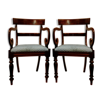 Pair of Regency armchairs, 19th century
