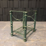 Table d’appoint en fer et verre patine antique