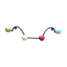Patère boules bois portemanteau fer noir year 50