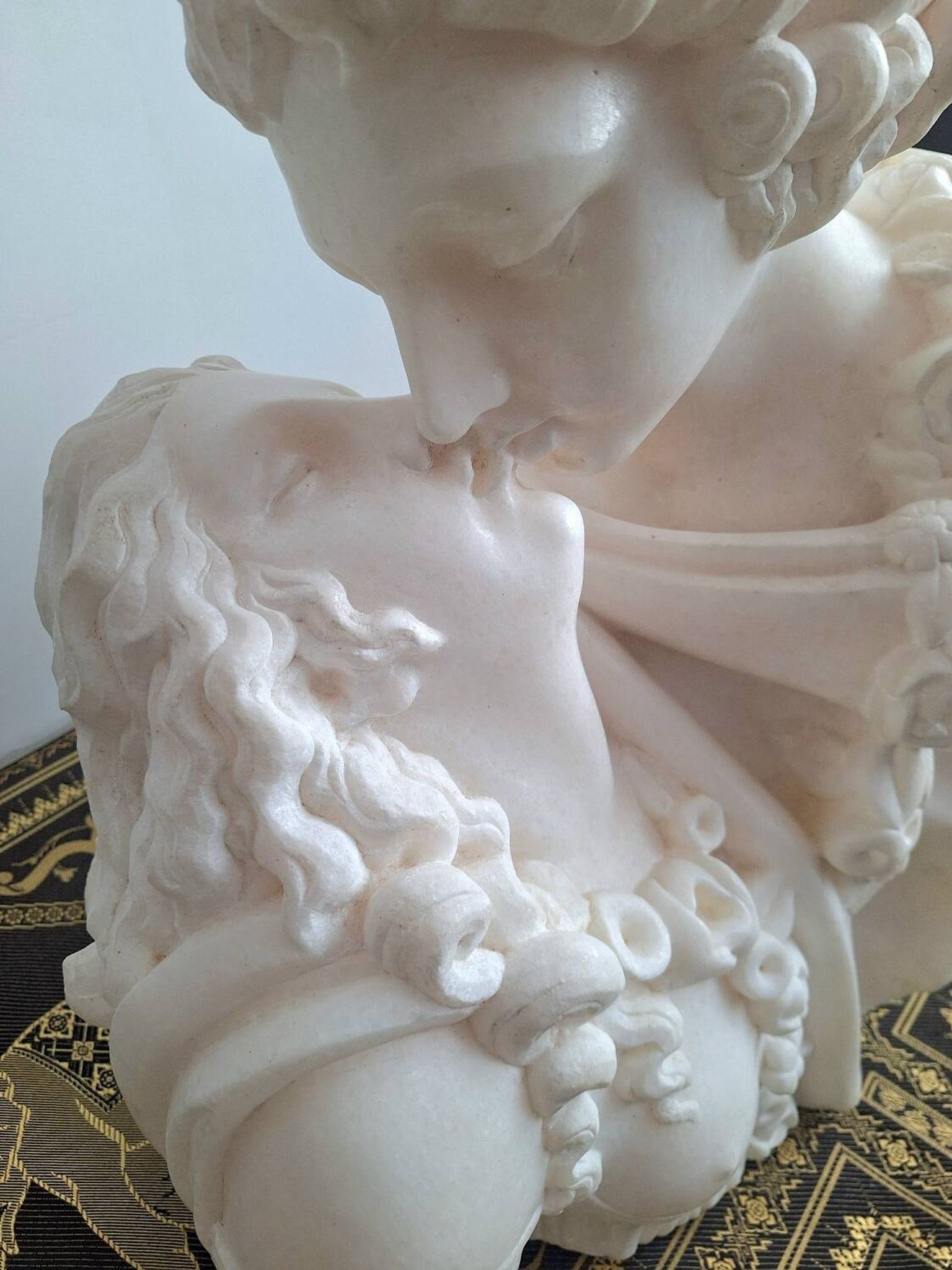 Large Carrara marble after Jean-Antoine Houdon, ancient bust “the