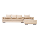 Beige velour corner sofa Copenhagen, Scandinavian design.